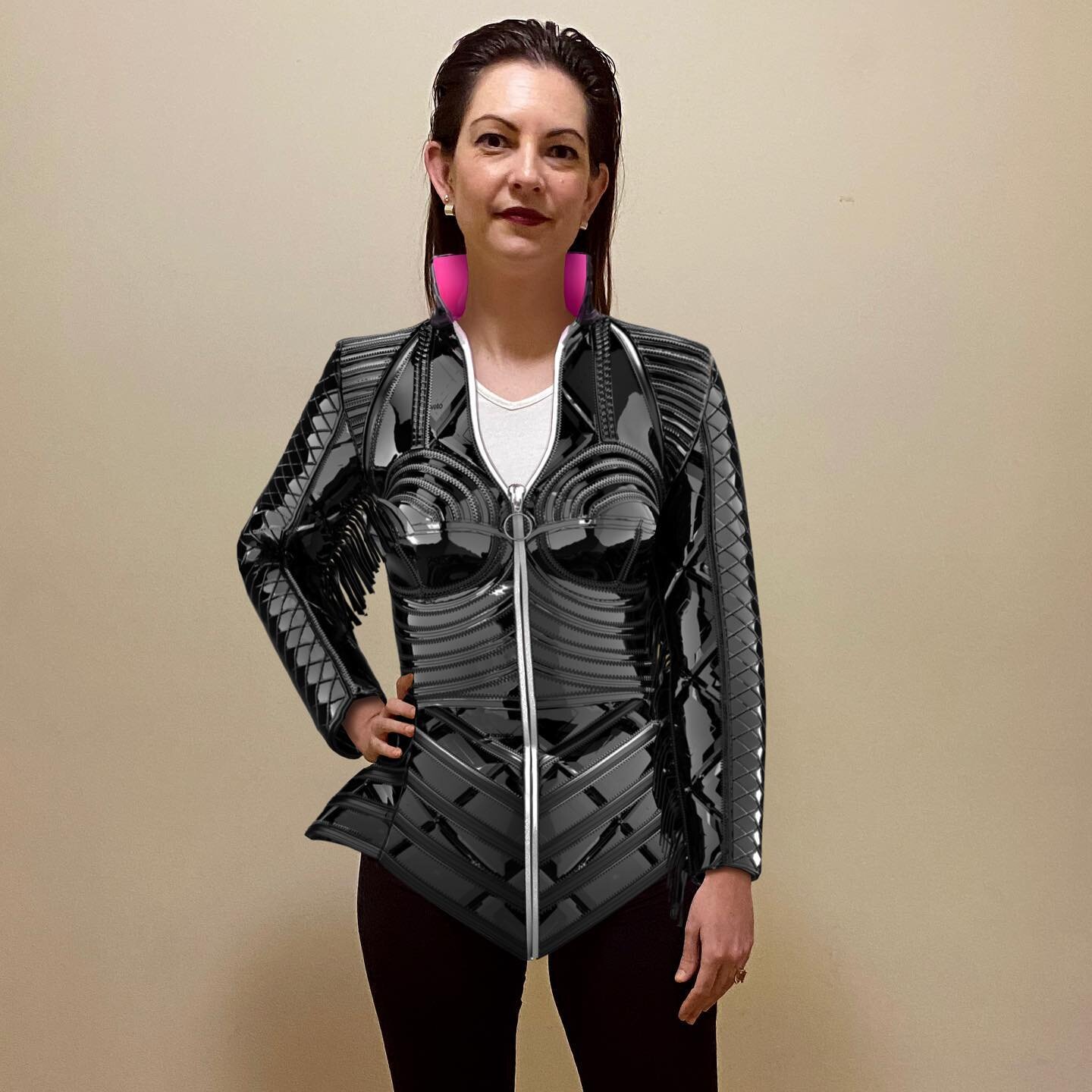 My first digital jacket and pair of pants that you&rsquo;ll never see me wear IRL. Why tho? Because our physical and digital environments are merging. Designing clothes in 3D can have a huge positive impact on the manufacturing process and help to re