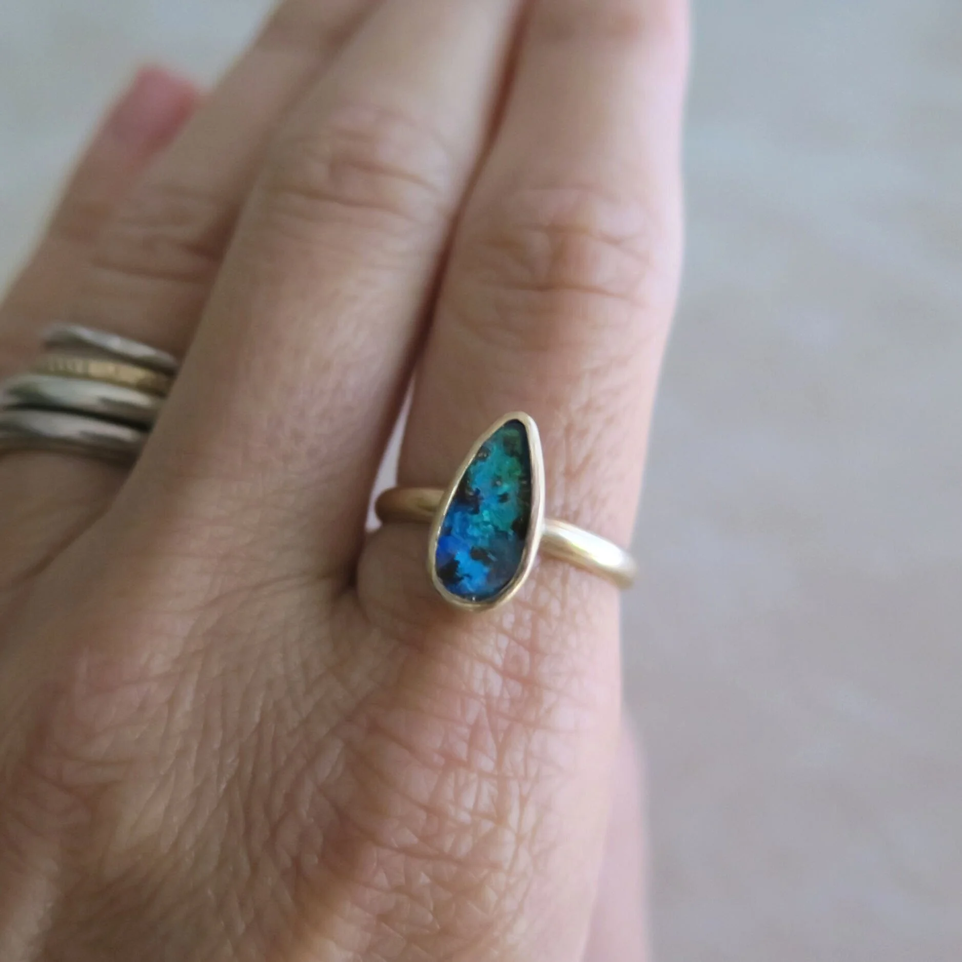 Boulder Opal Ring