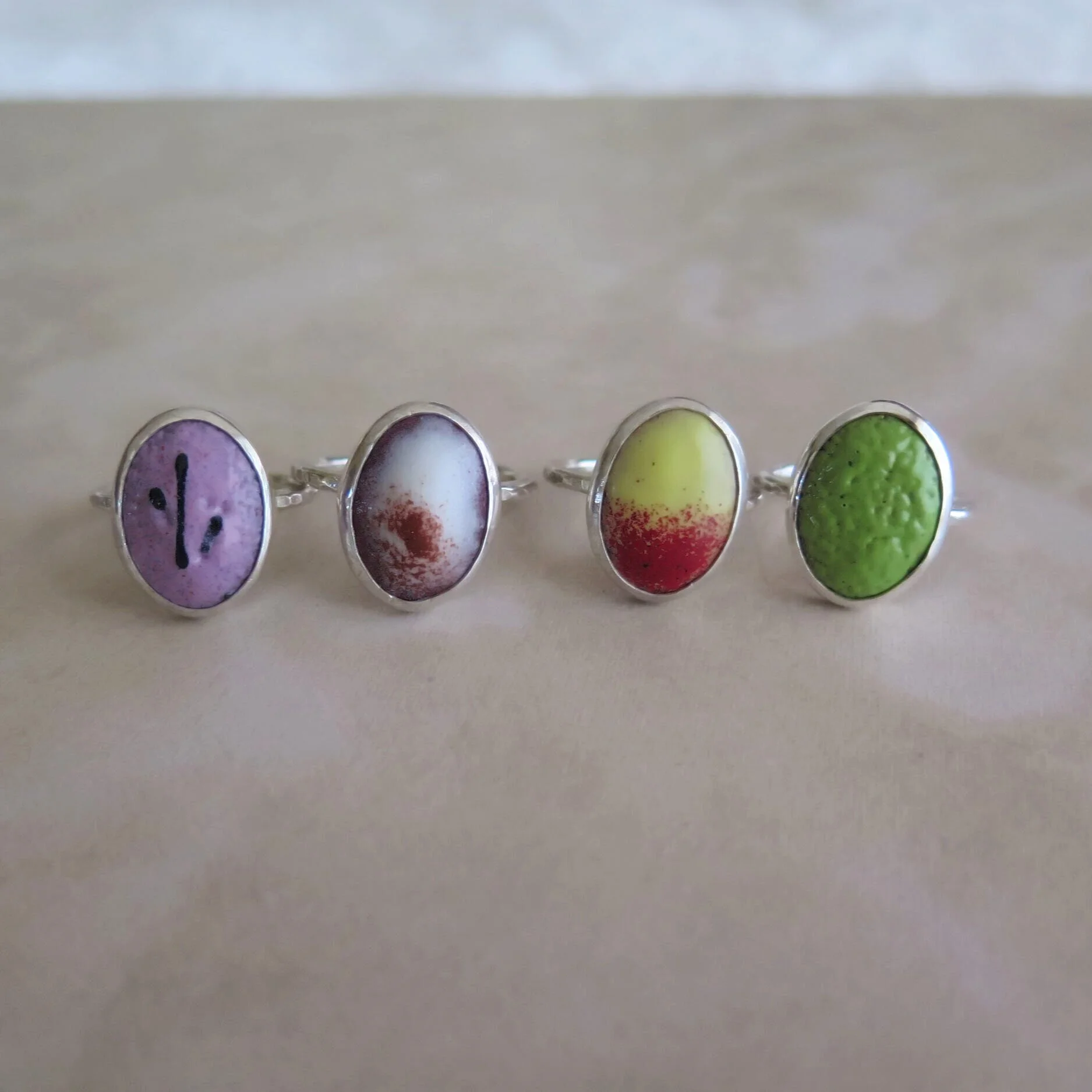 Enamel Oval Rings