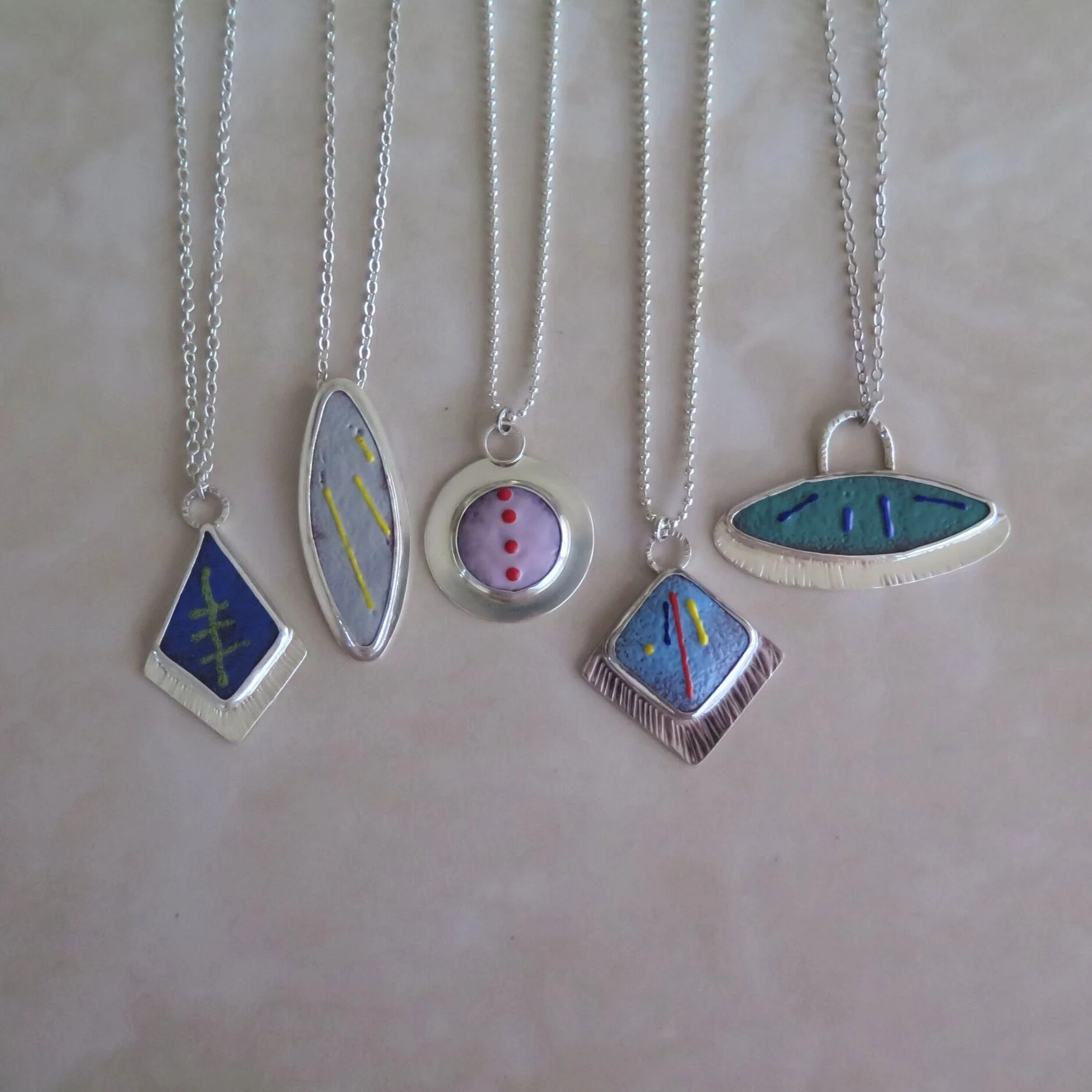 Enamel One of a Kind Necklaces