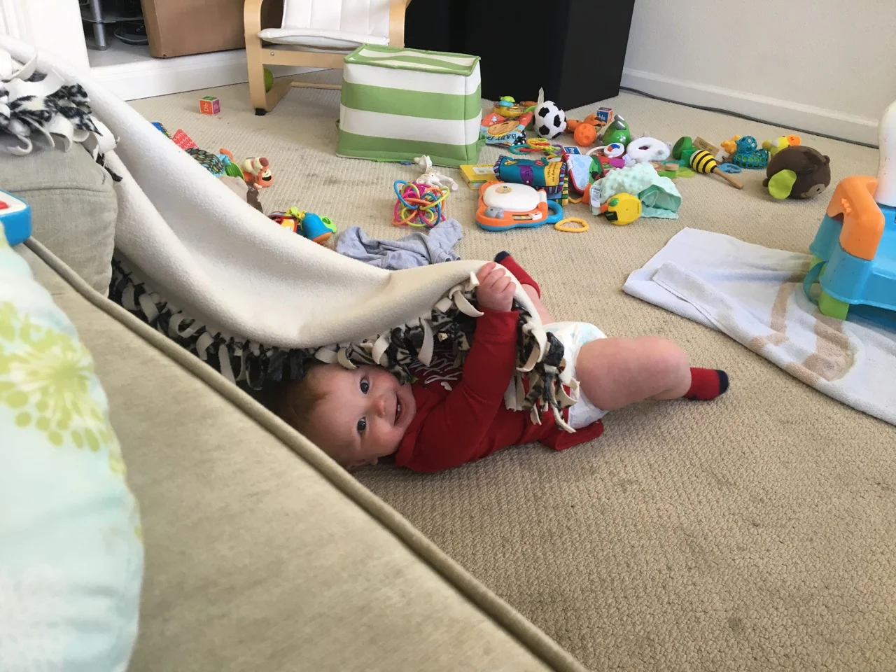 Playing peek-a-boo with mommy