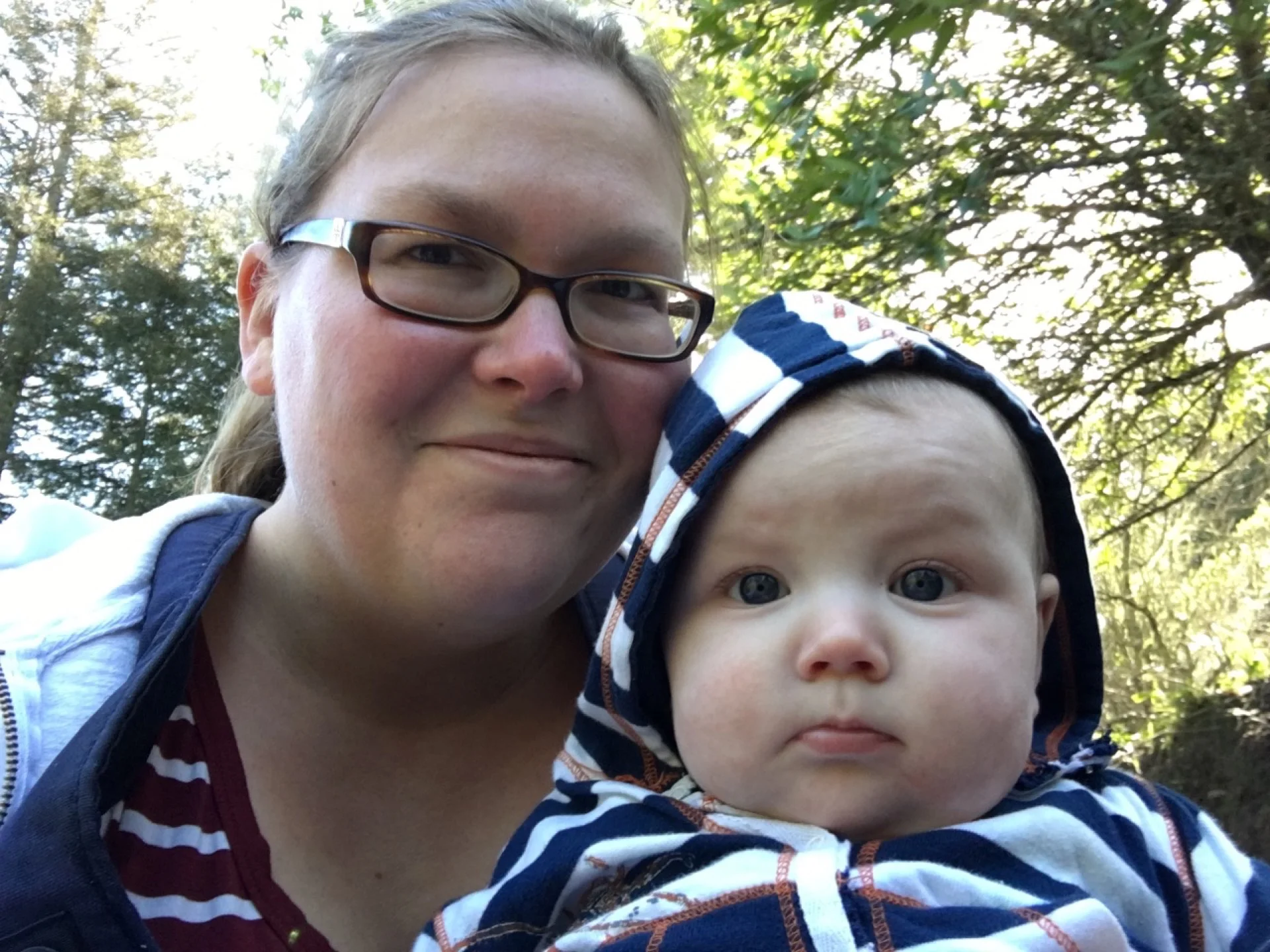 Selfie with mom on the stream train