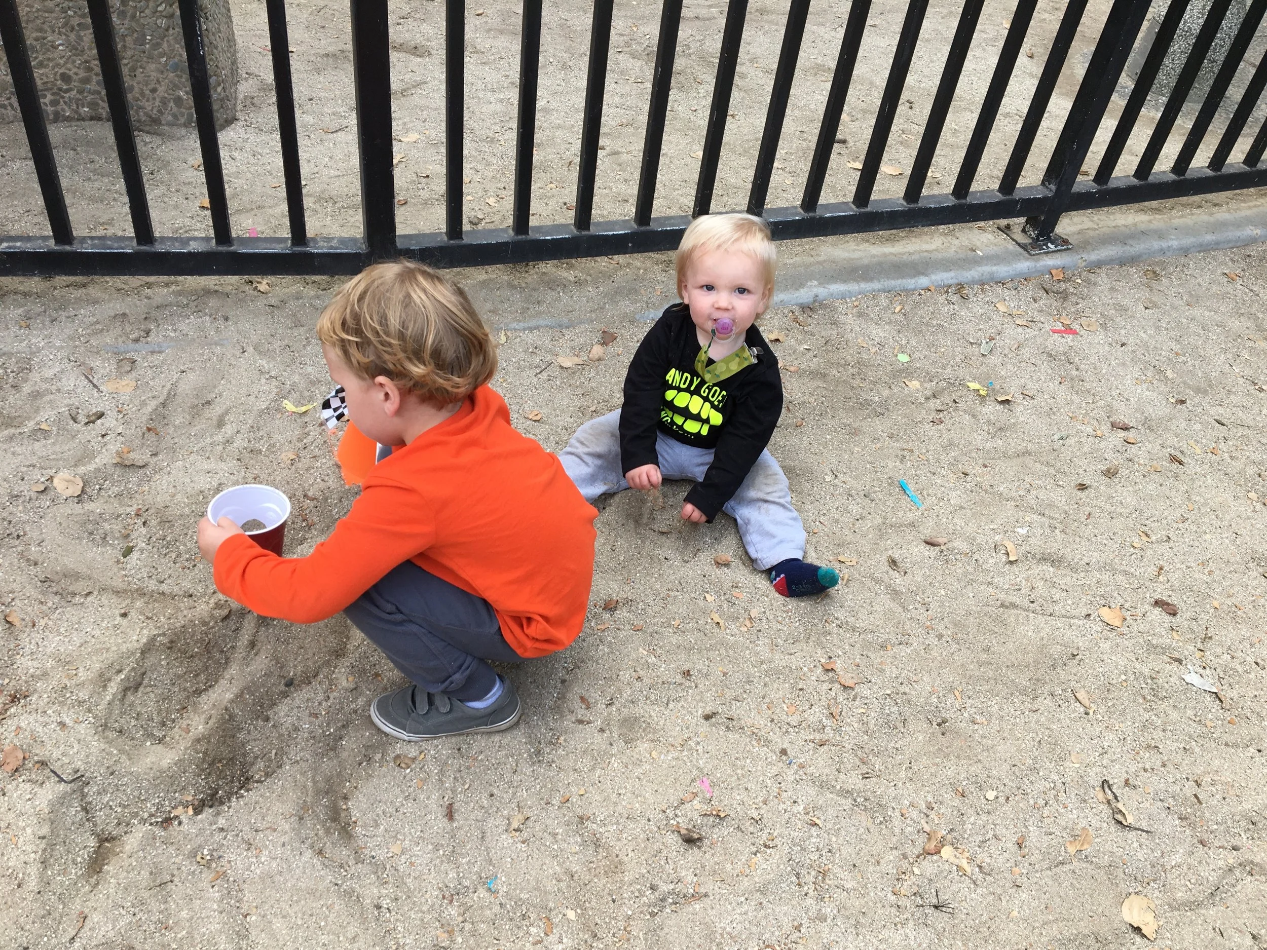 Someone loves sand!