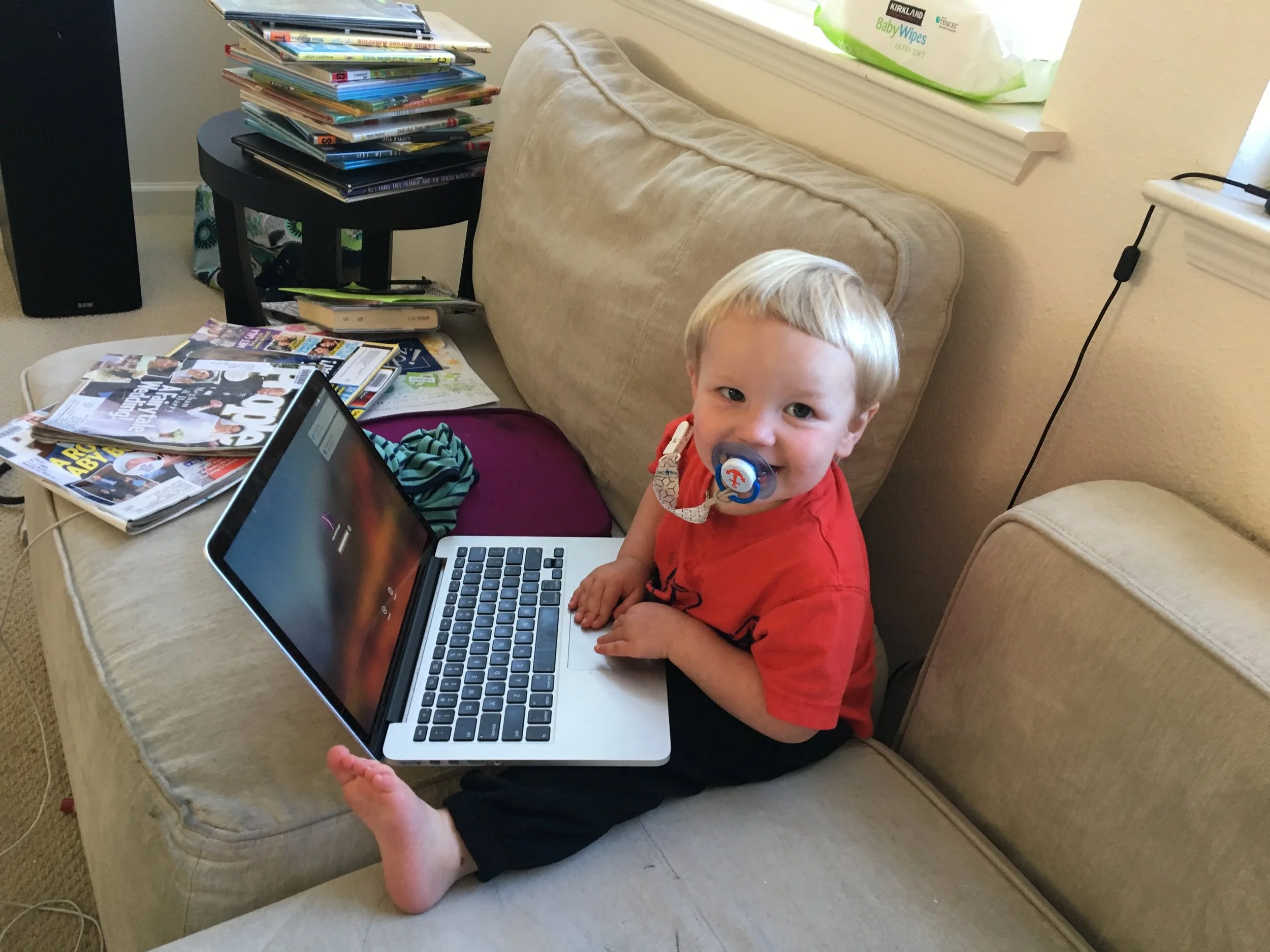 "Working" on mom's computer
