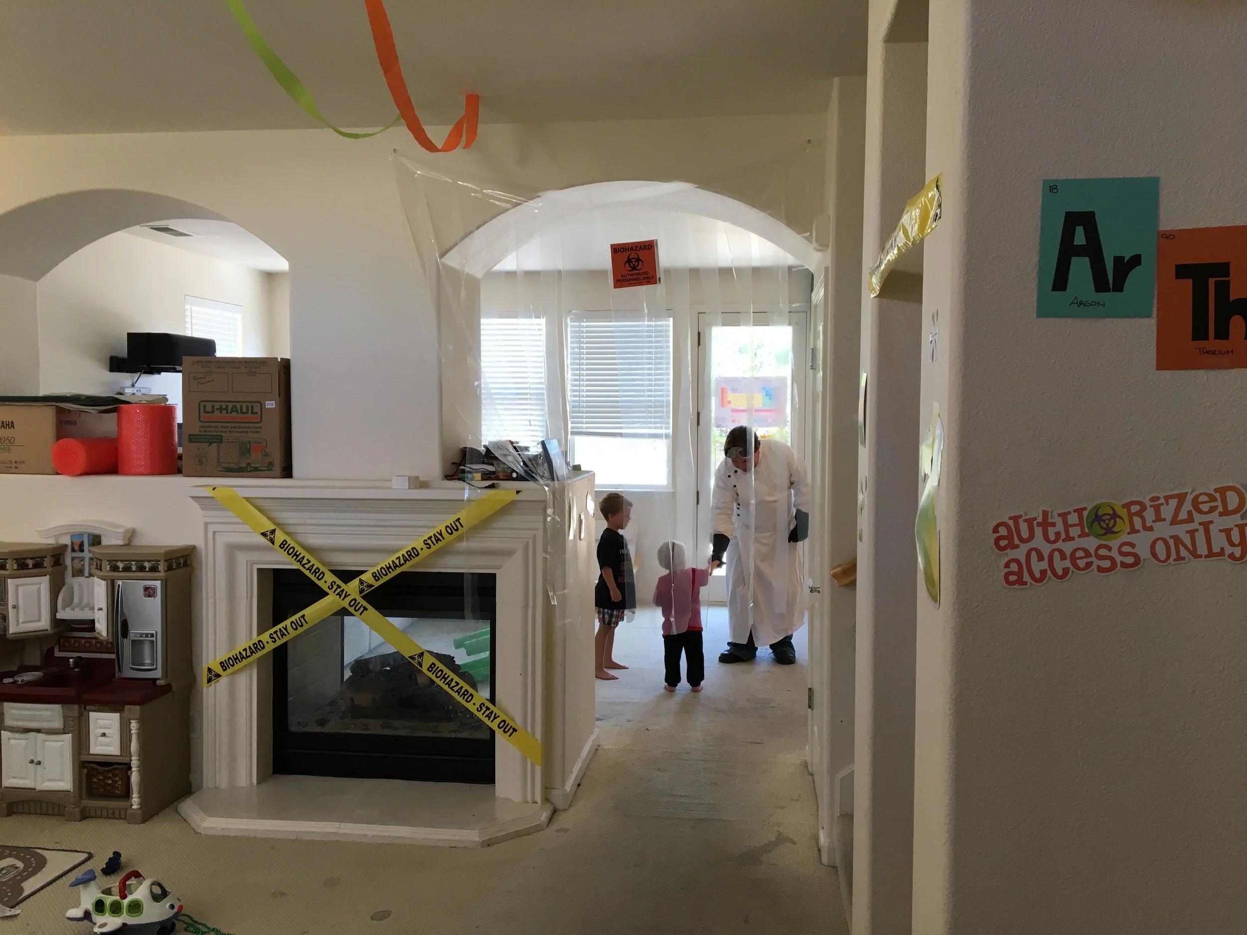 Looking into the house