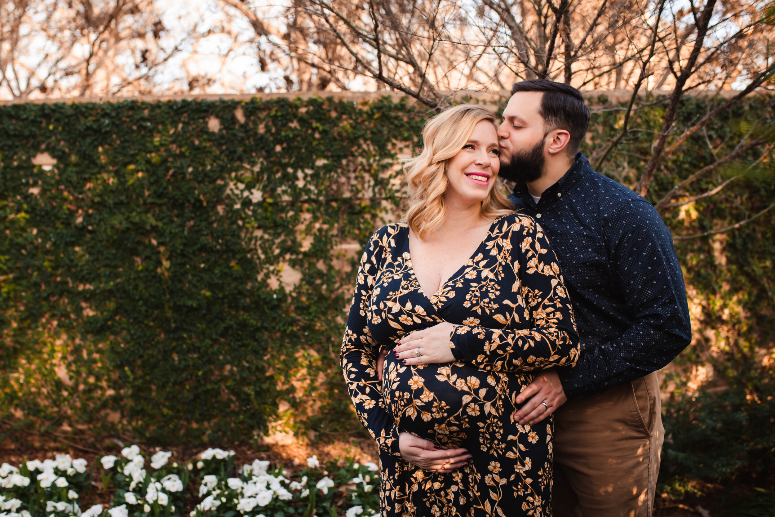floral gown maternity shoot fort worth