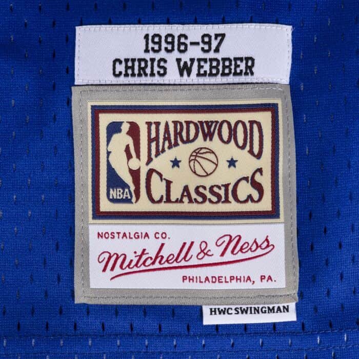 Chris Webber Blue Washington Bullets Autographed Mitchell & Ness