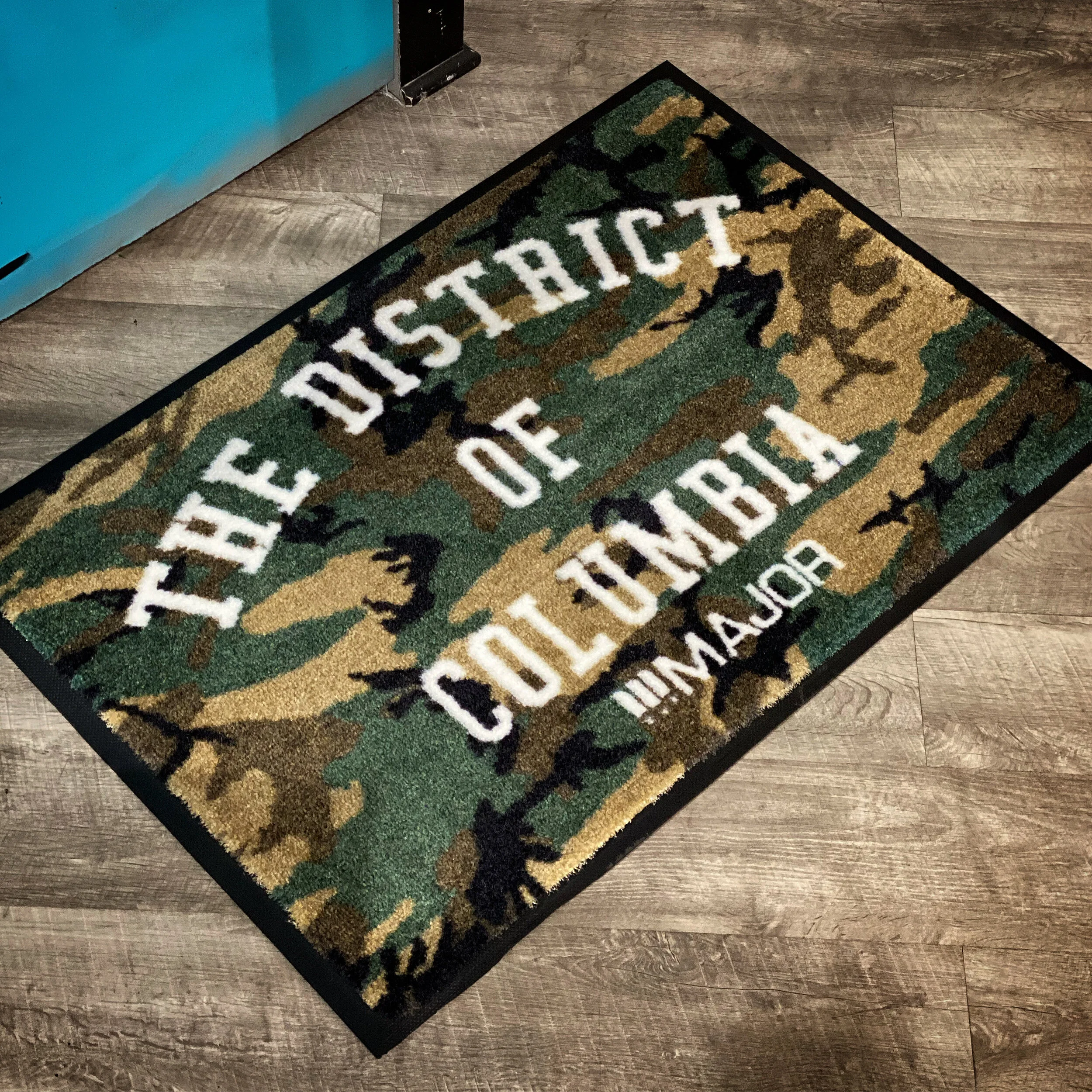 MAJOR presents The District of Columbia Area Rug in Woodland Camo