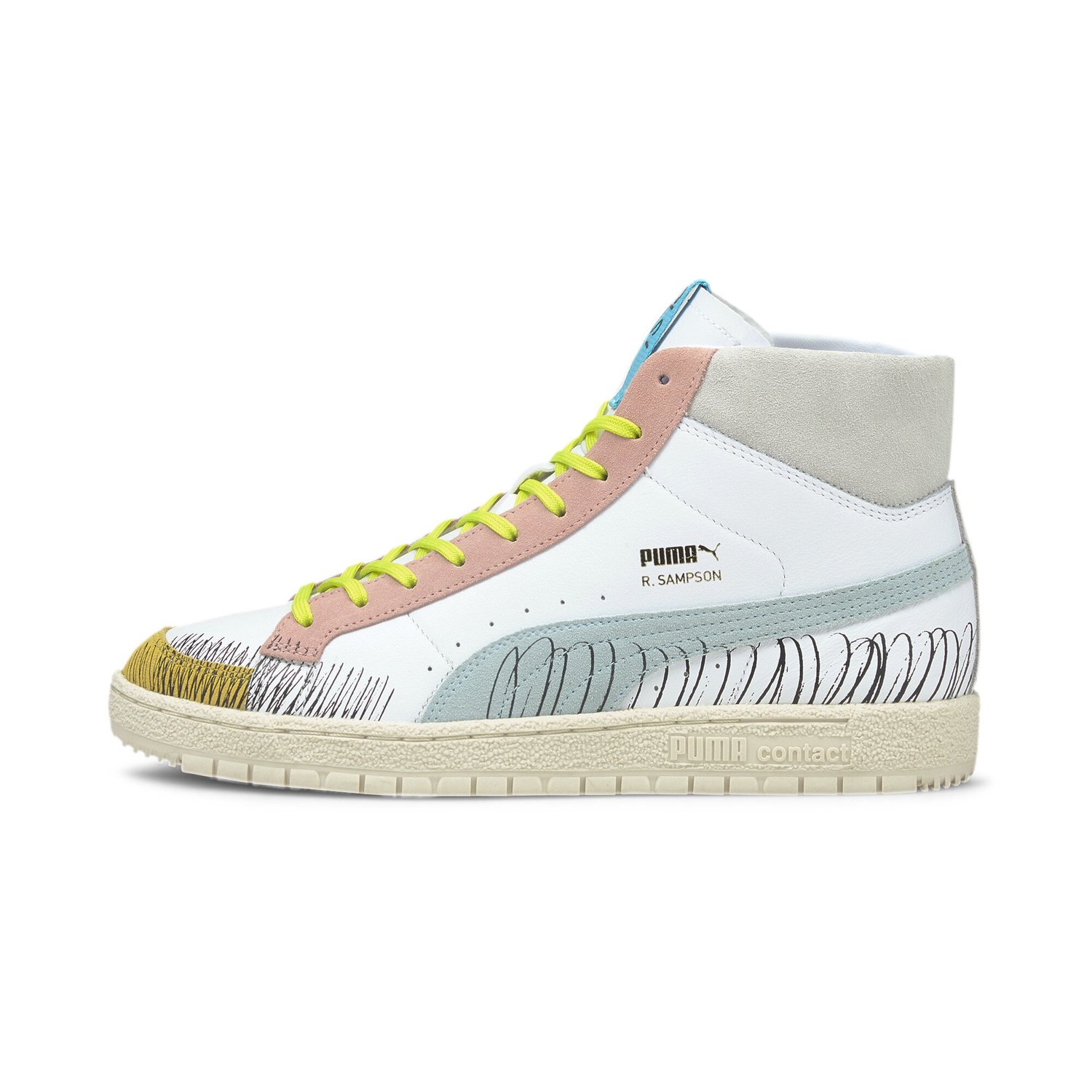 Puma Ralph Sampson 70 Mid Michael Lau in White/Multicolor — MAJOR