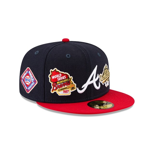 Atlanta Braves 3X World Series Champions Ring New Era 59FIFTY Fitted 7 3/8