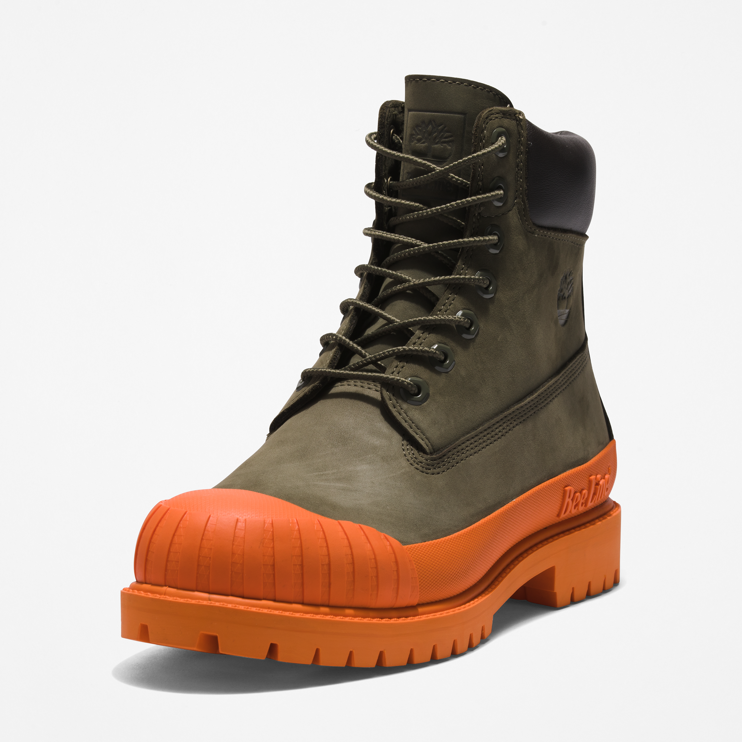 Rubber Toe Boots in Olive/Orange 