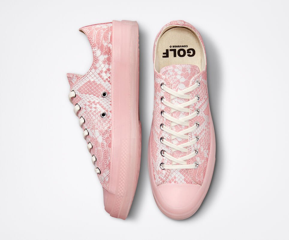 red snakeskin converse