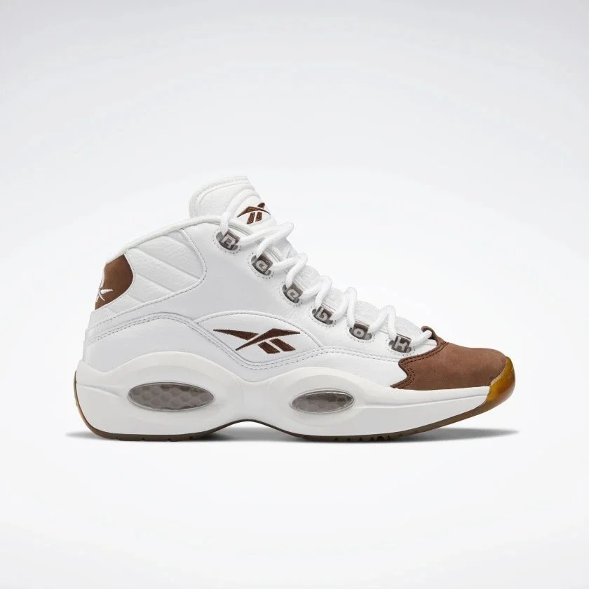 Reebok Question Mid in White/Mocha