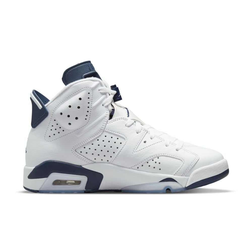 Air Jordan 6 in White/Midnight Navy — MAJOR