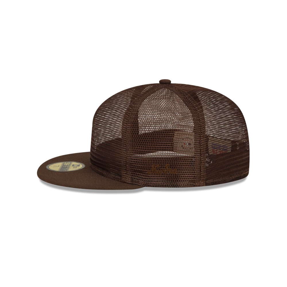Fear of God Essential Full Mesh 59Fifty Fitted Cap in Brown — MAJOR