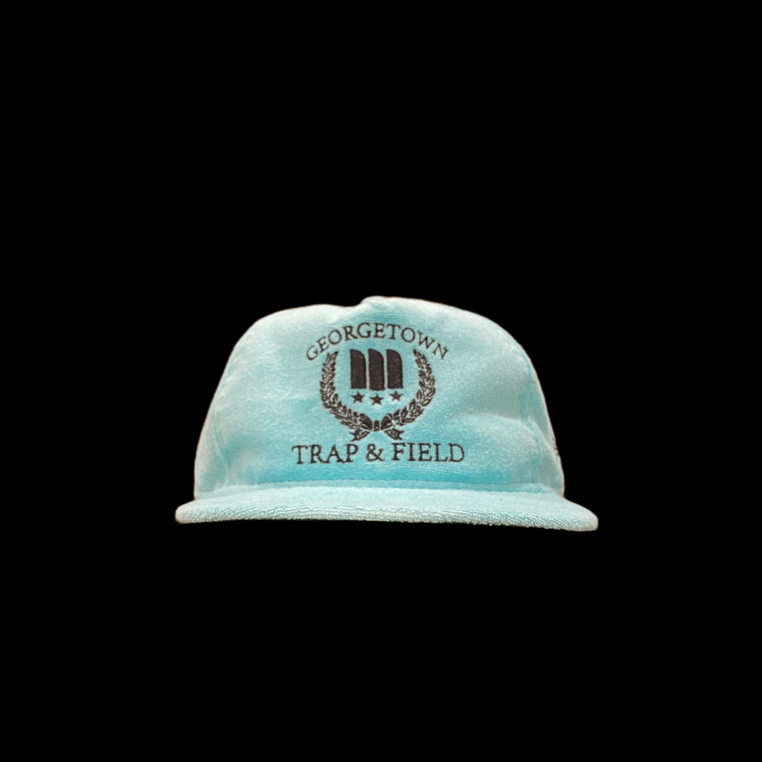 MAJOR presents Georgetown Trap & Field Unstructured Golfer Hat by New Era in Robin Egg Blue