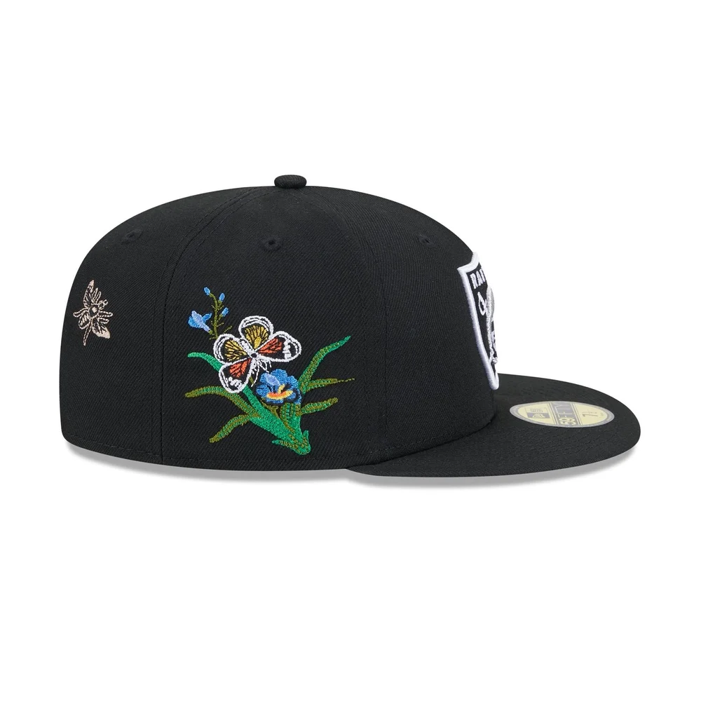 NFL Las Vegas Raiders New Era Fifty Black Floral Bee  display picture 1