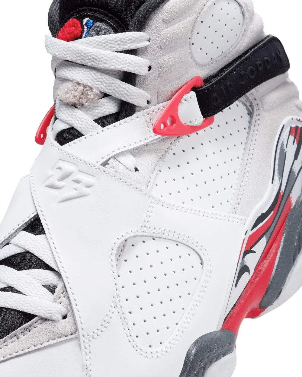 Air Jordan 8 Retro in White/True Red/Black (Bugs Bunny) — MAJOR display picture 3