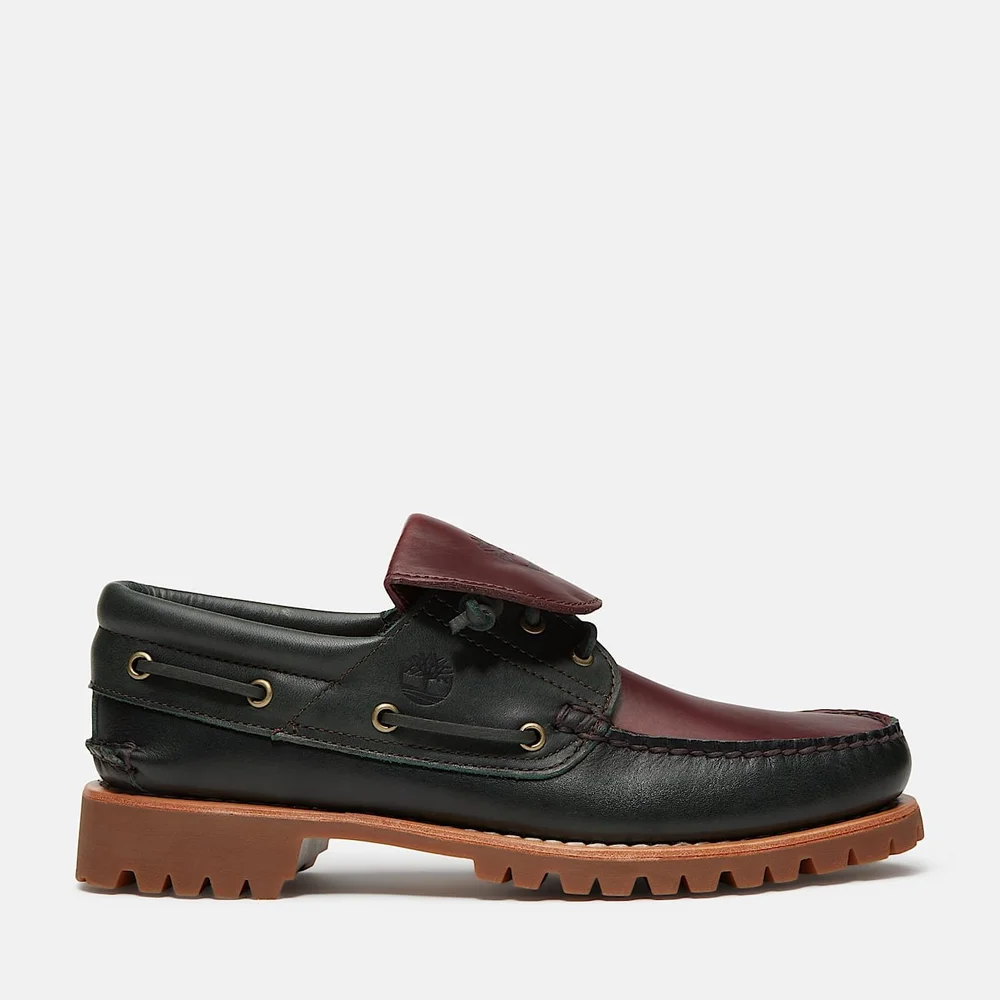Timberland® Authentic Flip Tongue 3-Eye Lug Boat Shoe in Dark