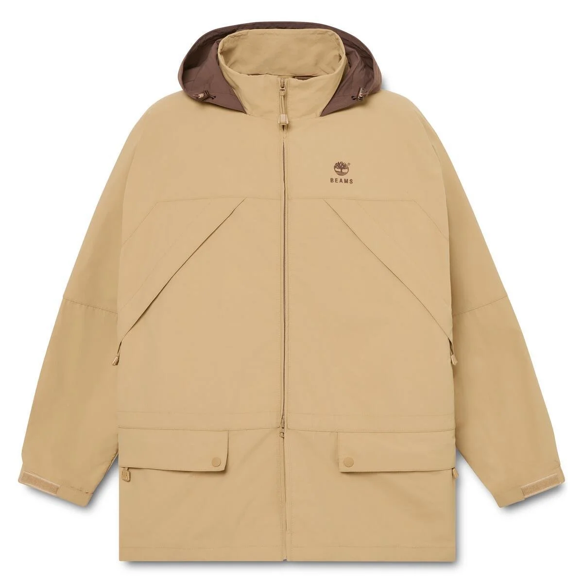 Timberland® x BEAMS Nylon Zip Up Convertible Jacket in British Khaki