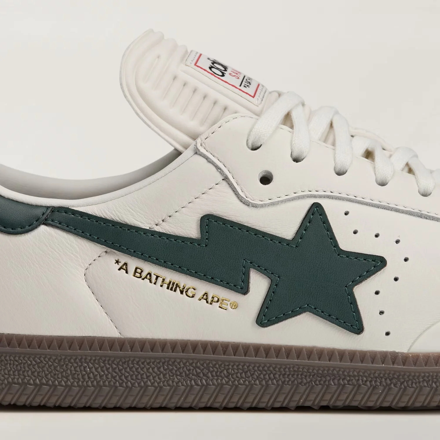 Adidas Samba BAPE® in Off White/Green/Gum — MAJOR
