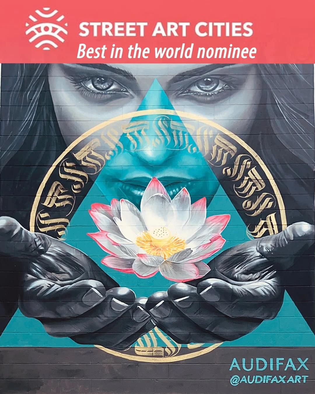 I&rsquo;m honored my mural &ldquo;Opening&rdquo; for @urbanartbloom was nominated as BEST IN THE WORLD for July. I&rsquo;m one of only five muralists from the U.S. ✊ Voting ends Sunday August 10th. If you want to pop over to @streetartcities and drop