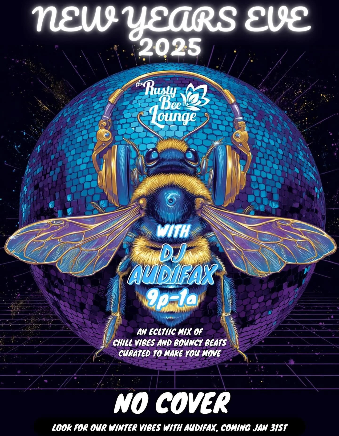 Bring in the new year with us at @therustybeelounge ! 
I&rsquo;ll be DJing fun beats 9pm - 1am. See you there!

The Rusty Bee Lounge
5134 E Cheryl Pkwy, Fitchburg, WI 53711