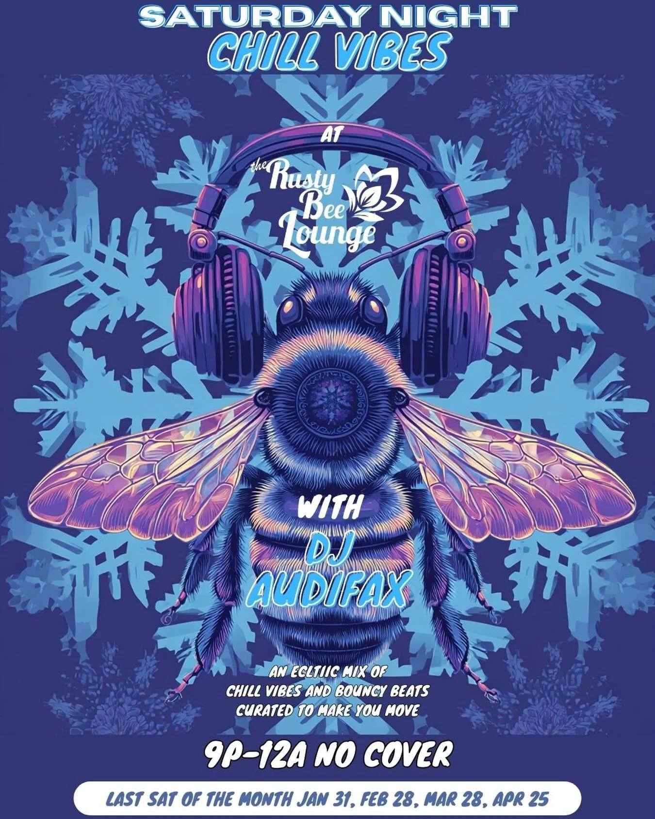 Kicking off this Saturday! Enjoy some hot beats in a warm environment this winter. Join me at The Rusty Bee Lounge where I&rsquo;ll be DJing the last Saturday of the month through April. 🙌

Jan 31st / Feb 28th / March 28th / April 25th 
9pm -12am (n