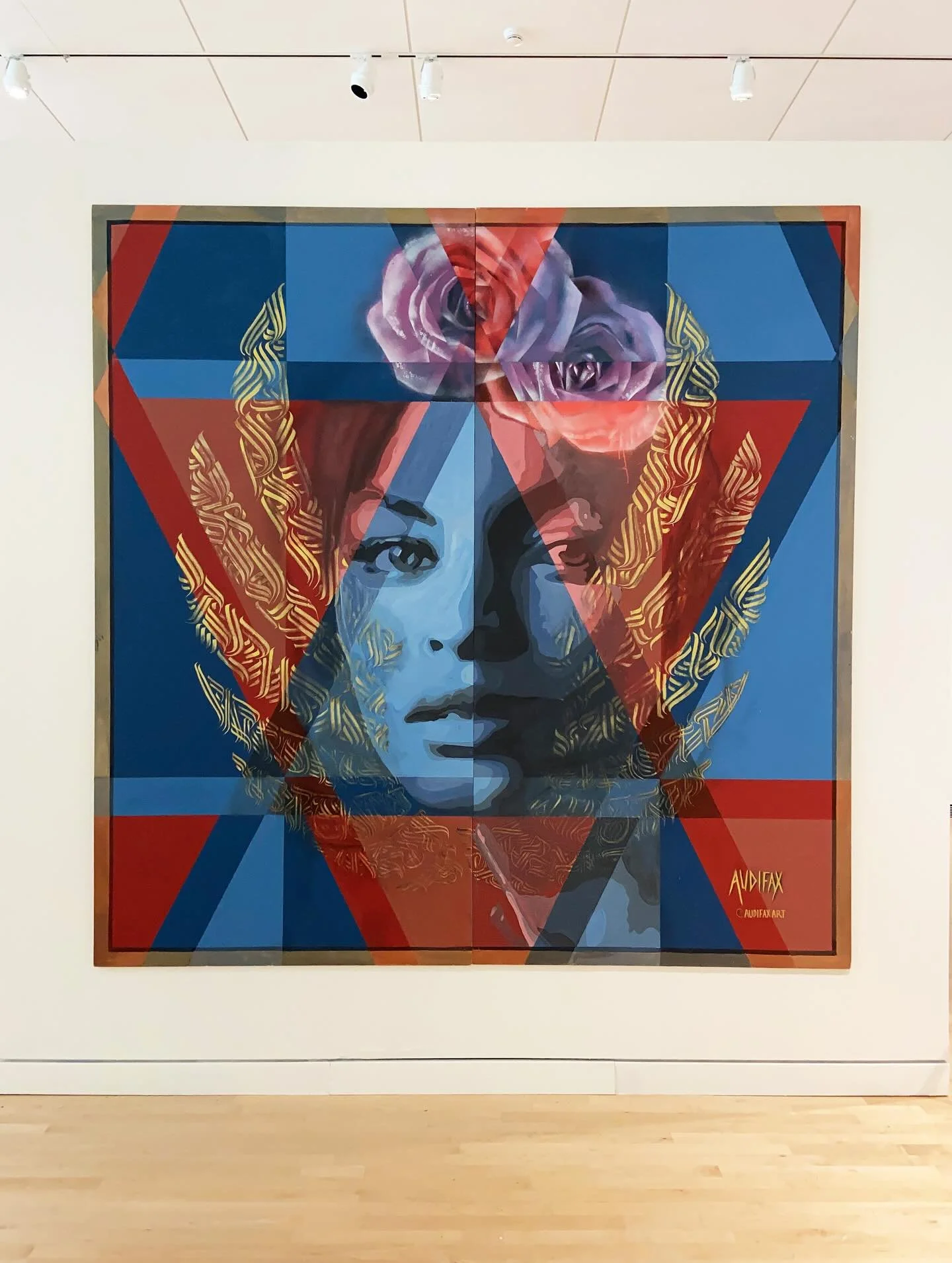 My exhibition at the City County building is coming to a close. &ldquo;IMMORTAL&rdquo; would be a beautiful addition to the right space. Contact me for details. 
.
8ft x 8ft panels. 
Exterior installation is also an option. 
Delivery options availabl