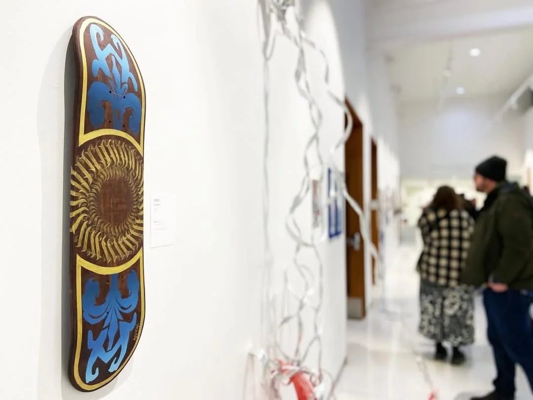 Madison Artist Audifax Skateboard art for sale Madison Public Library 150 Artists Exhibition Madison Muralist Calligraffiti Street Artist