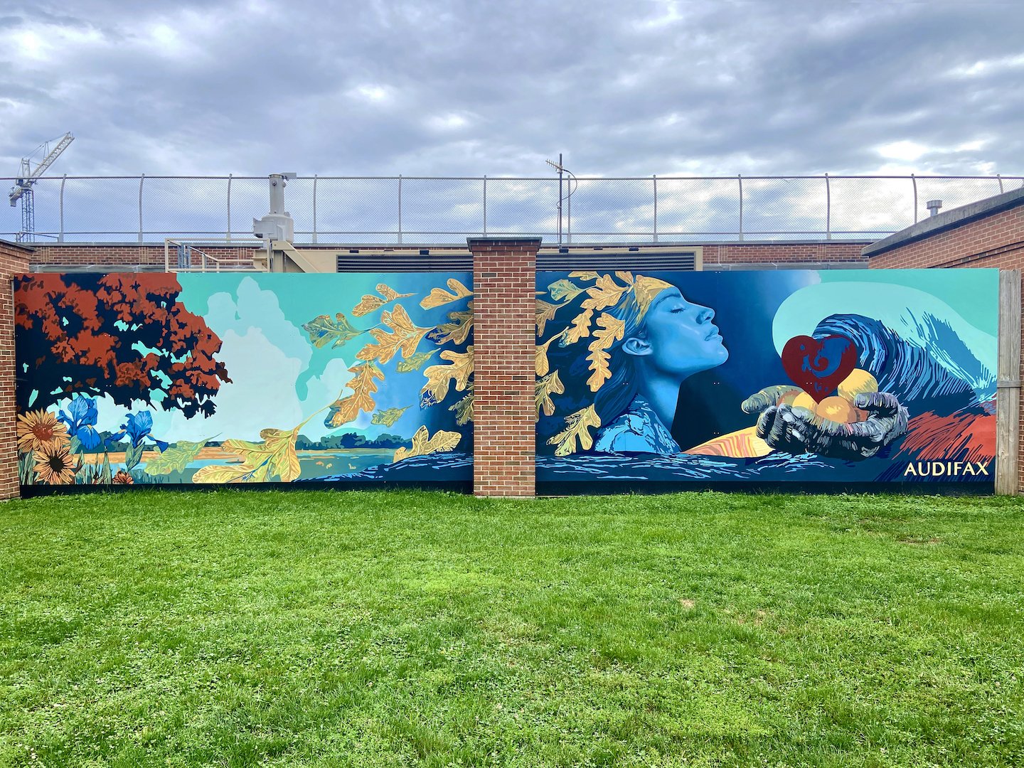madison mural by muralist audifax, wisconsin historical mural, native wisconsin landscape mural, native american mural, african american historical mural