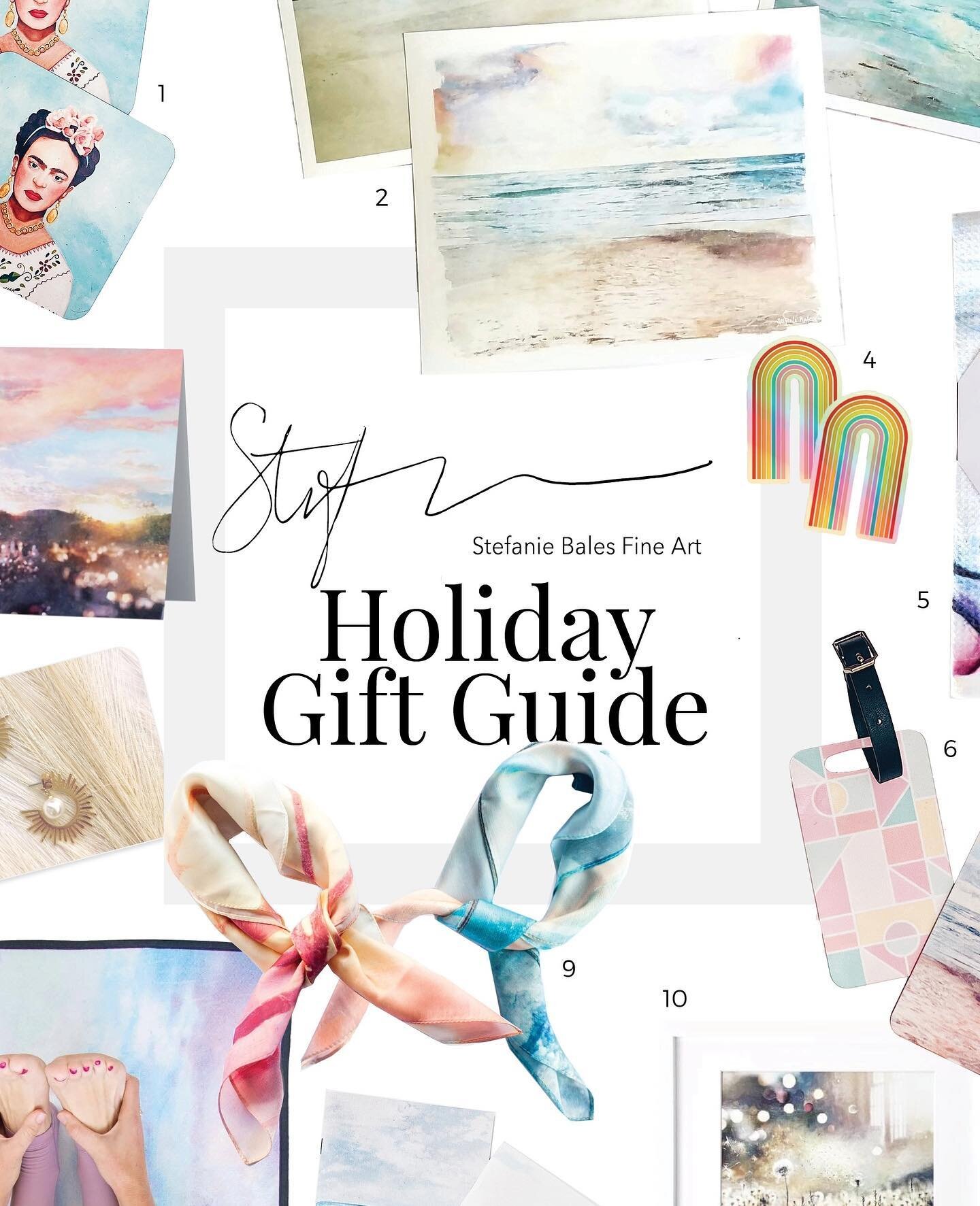 Gifting season is here⁠&mdash; We've had the pleasure of working with Stefanie Bales of @stefaniebalesfineart this year. It's such a treat to work with another female run business that inspires us! We  rounded up her top 12 gift ideas from her art co