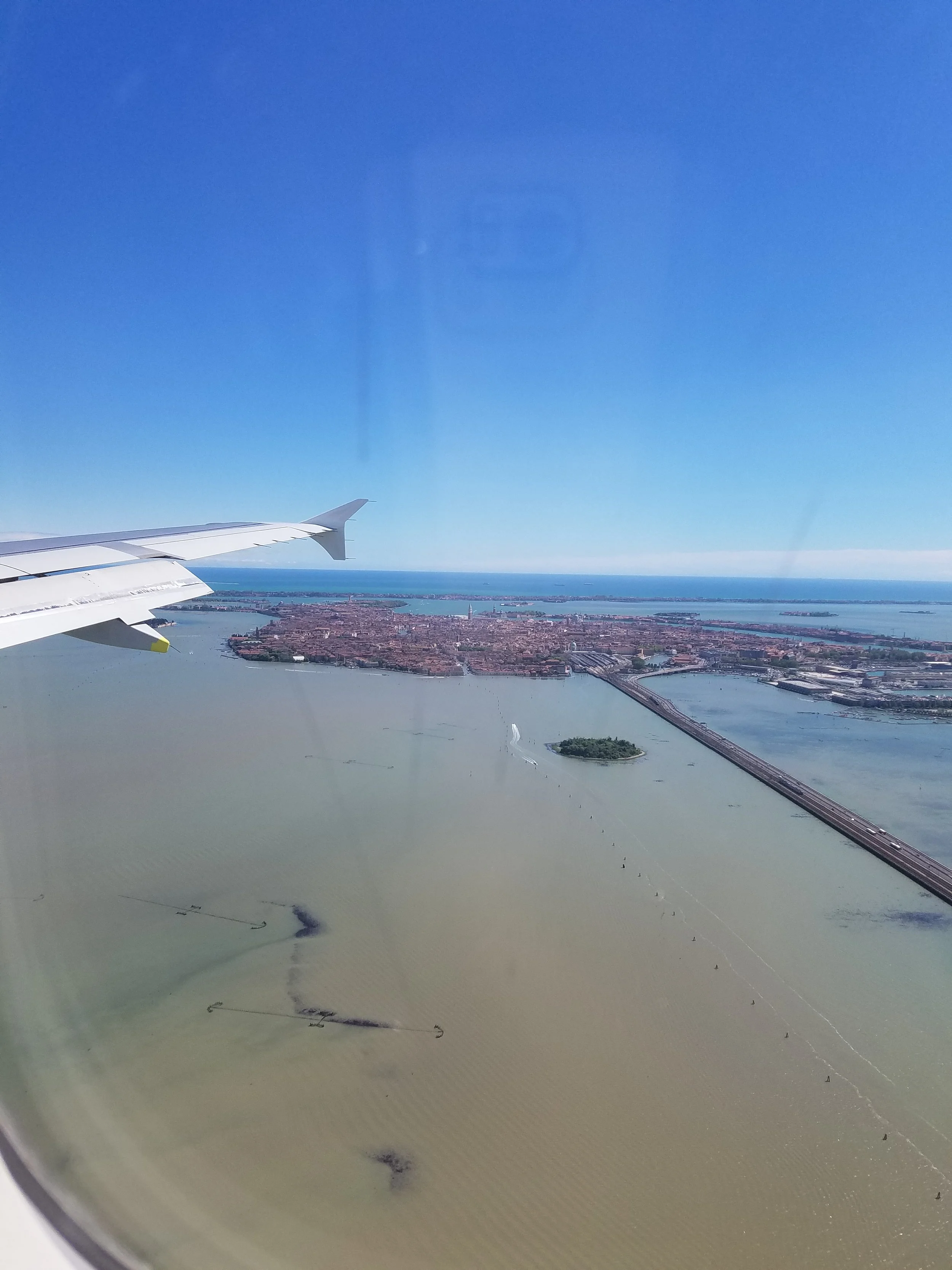 Landing at Marco Polo Airport in Venice.