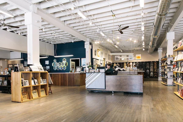 Today, we operate a 40,000 square-foot framing facility on the city's west side where every piece is handcrafted to exact specifications. Our showroom on Clybourn has gotten a little fancier too, offering the largest selection of mouldings at every price point, plus photo frames , gallery frames, local art , digital printing and more!