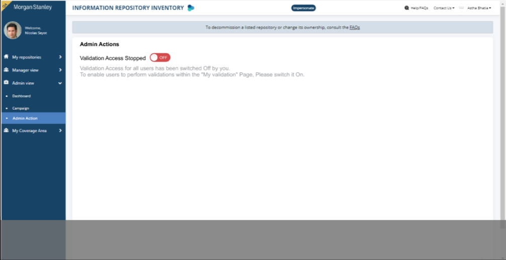 Updated Admin Actions