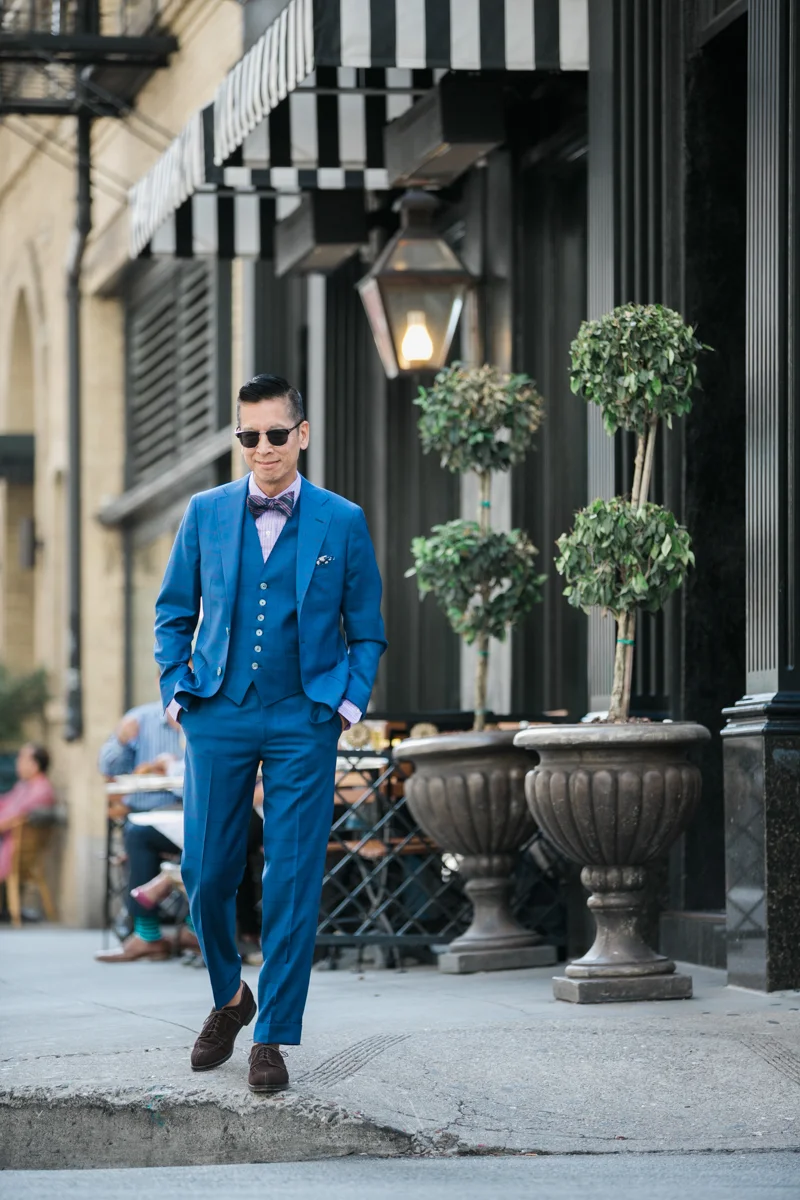 Off The Rack: If you are a person of average height, size and shape, you might be fine with buying suits off the rack. Very little tailoring is needed so you will save on alteration fees. While "off the rack" suits will save you on alteration fees, you will not have any choice in customizing your suit. But with so many designers and options to choose from, it shouldn't be a problem finding a designer or brand that fits your body type and your taste. If you choose this route for your suiting needs, it will be worth your time to explore and educate yourself on what designer or label best fits your needs. Made To Measure: If you don't easily fit into "off the rack" suits, "made to measure" is a great way to have a suit made to fit your particular fitting needs. Most of the higher end designers and labels offer a made to measure program. Not only do you get a custom fit specific to your body, you also get to choose a lot of options such as fabrics and colors, lapels, pockets, 3 button closure versus 2 button closure,etc. I feel made to measure gives you the most bang for your buck. You get a much nicer suit then off the rack but you are not paying the high price of a custom bespoke suit. And once you are measured for a particular brand, they will keep that information on file to make future purchases much easier. Custom Bespoke: If you really are a suit nerd like me (I say that as a compliment), and really appreciate all the custom work and hand detailing in making a fine bespoke suit, then custom is the way to go. A custom suit is built from scratch with all your measurements and all the features and functions that best compliment your body type. You will work with an experienced tailor do decide what works best for you and you will have 100% say in exactly how your suit is made and fitted for you. 
