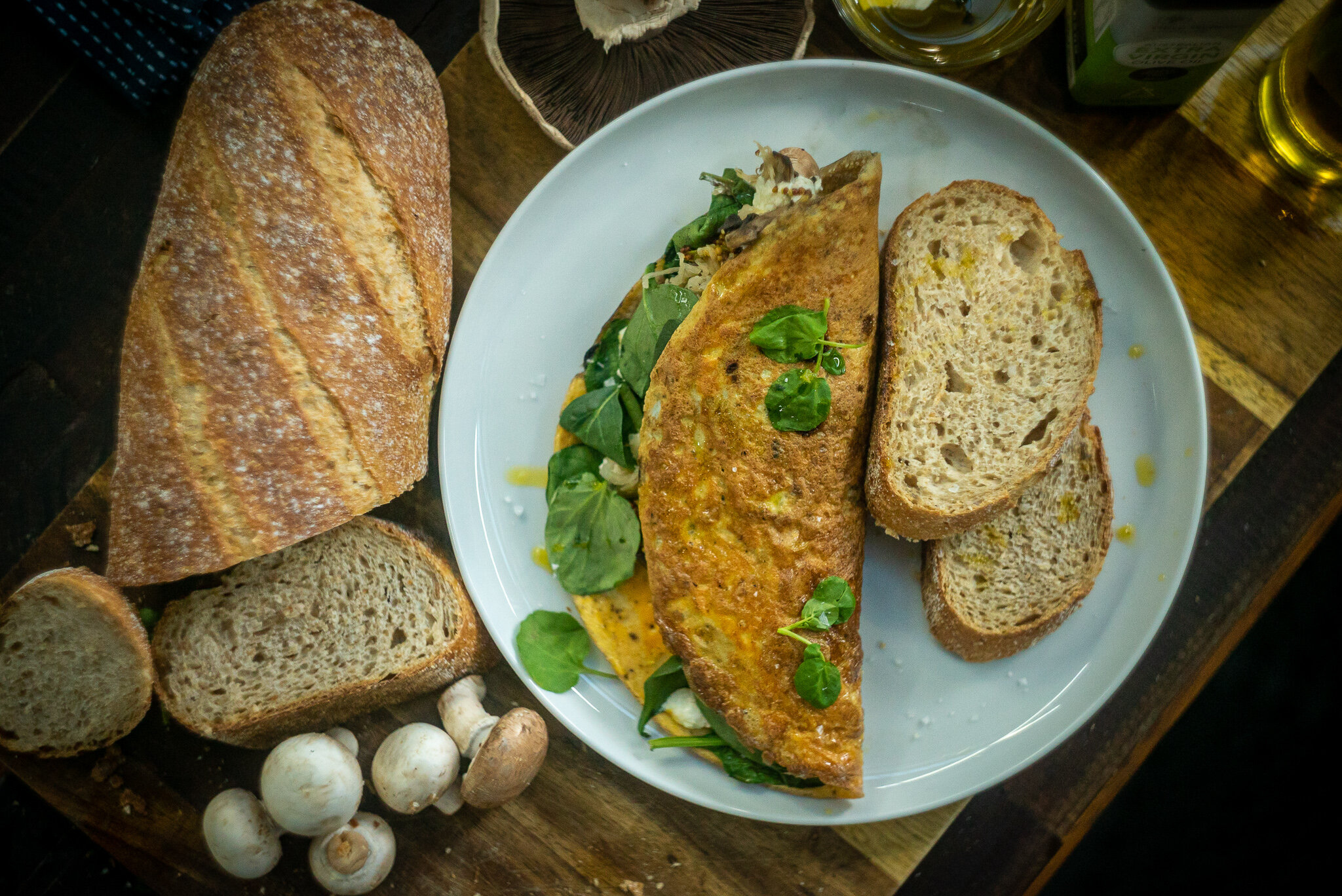 Mushroom &amp; Goats Cheese Omelette