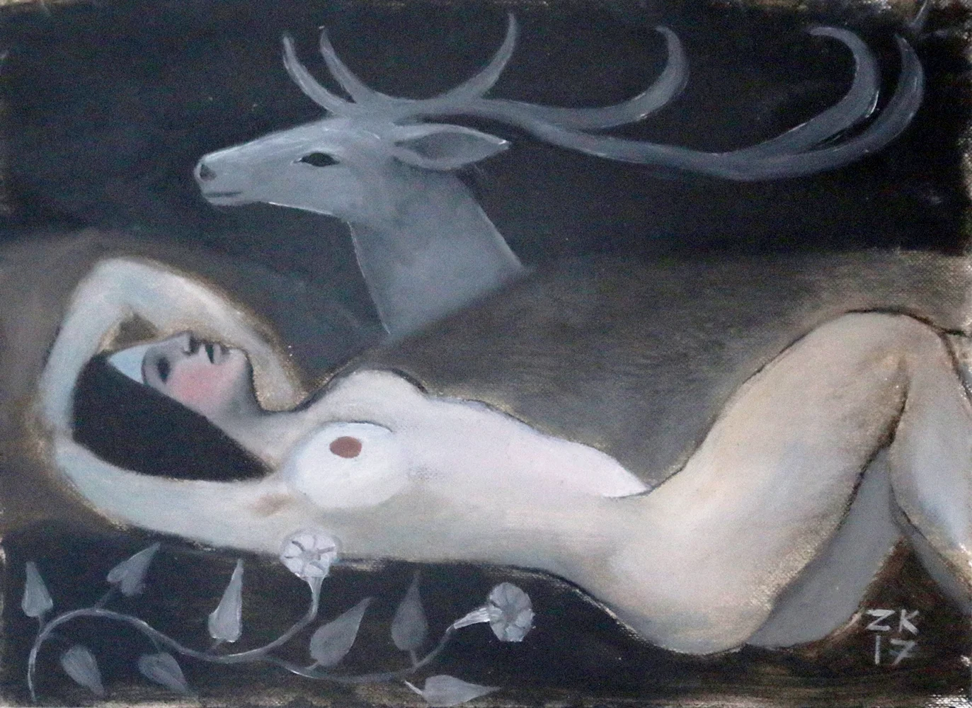 Zara Kuchi Study for Blodeuwedd Oil on paper £250