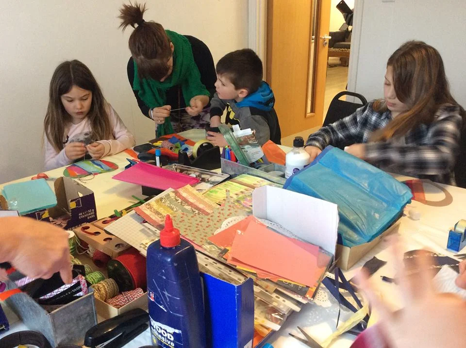 Some youngsters enjoy crafting with mum