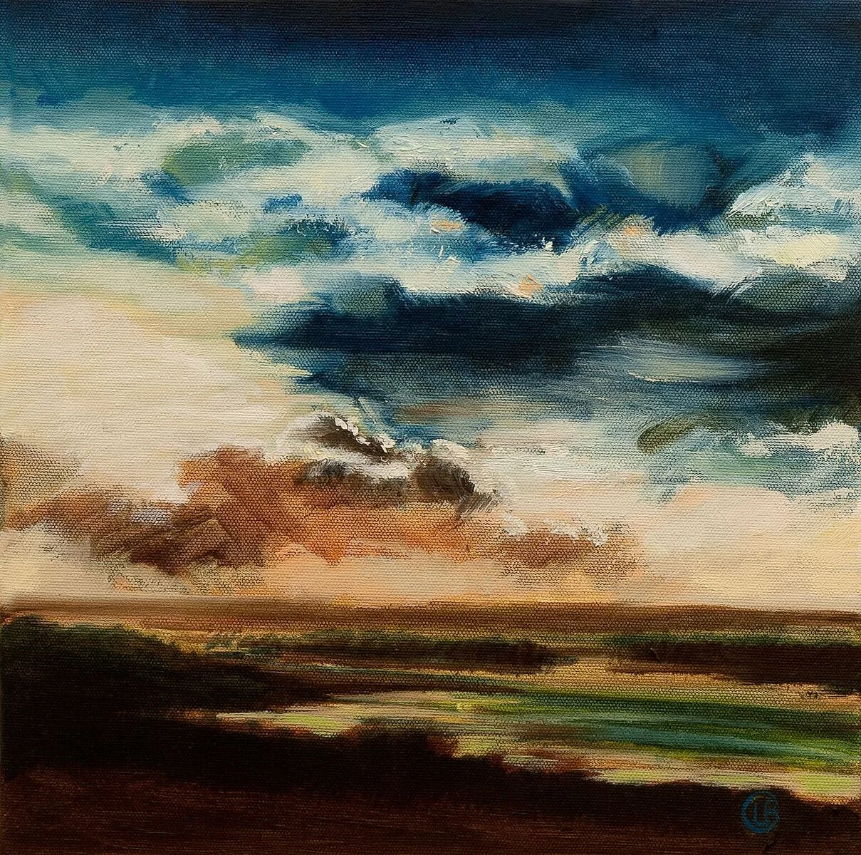 Louise Burdett ‘Down on the Estuary banks (my favourite place to be) 8’ oil on canvas