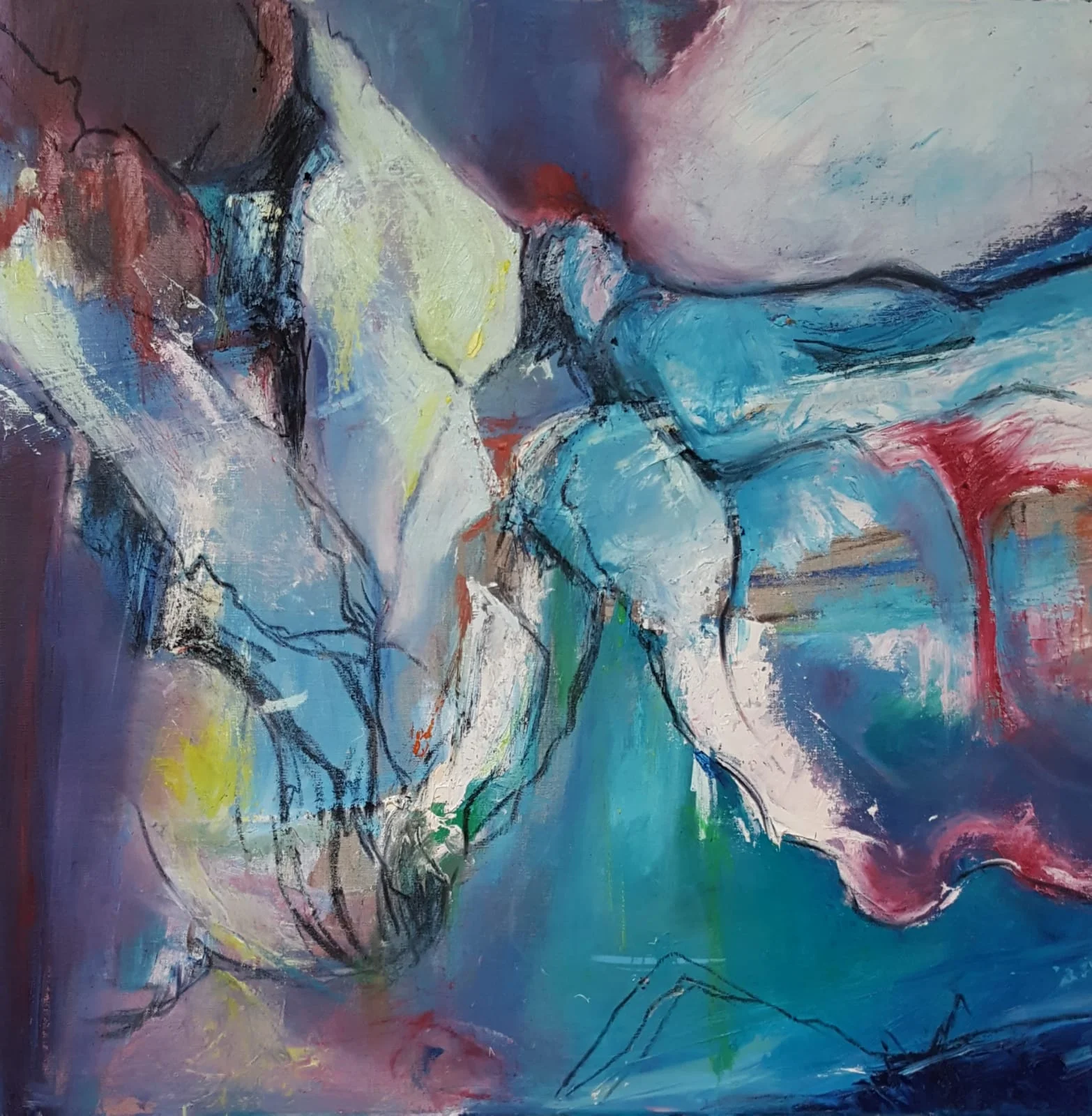 Kate Bell ‘The Script of the stones, the Tongue of the Wave’ oil & cold wax on linen