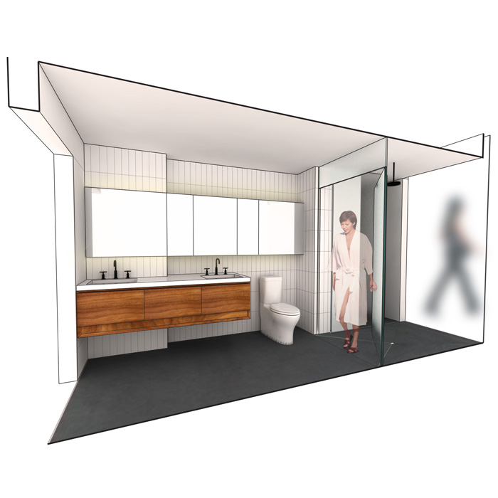 rendering of master bathroom
