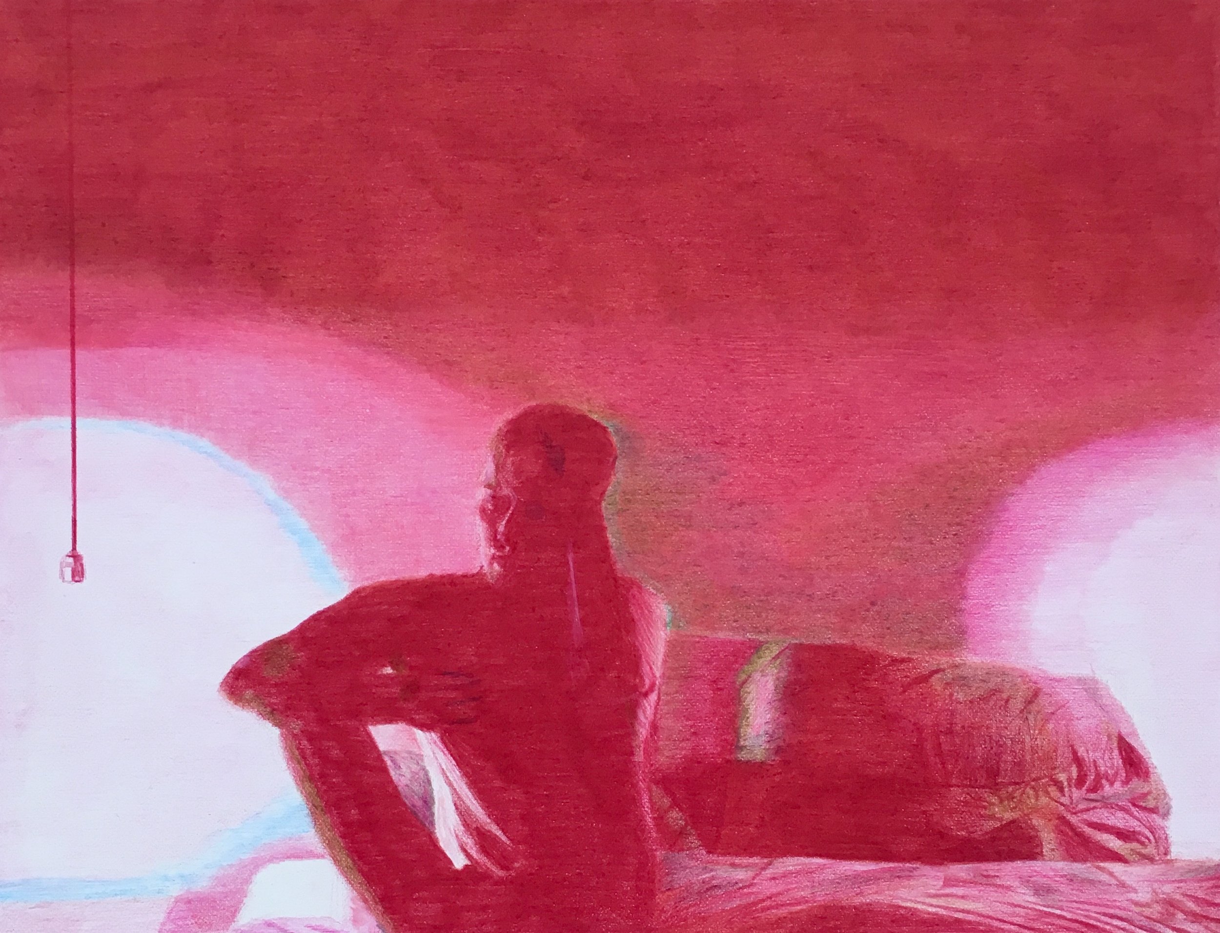 Screen Time III' (coloured pencil on paper, 20x26cm)