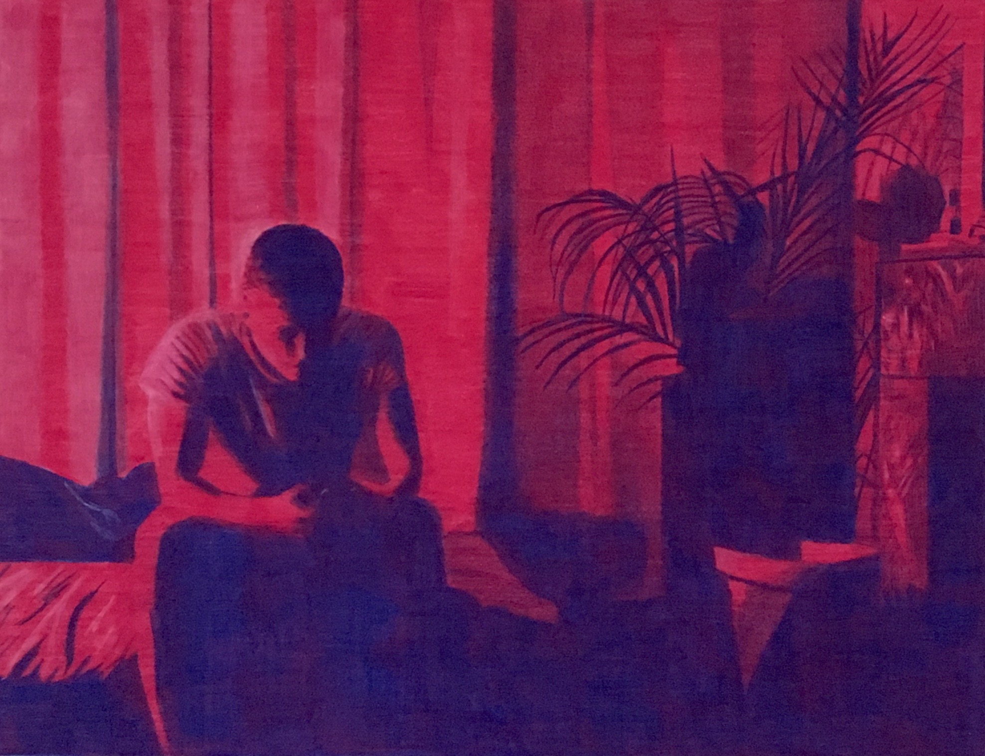'Screentime I' (coloured pencil on paper, 20x26cm)