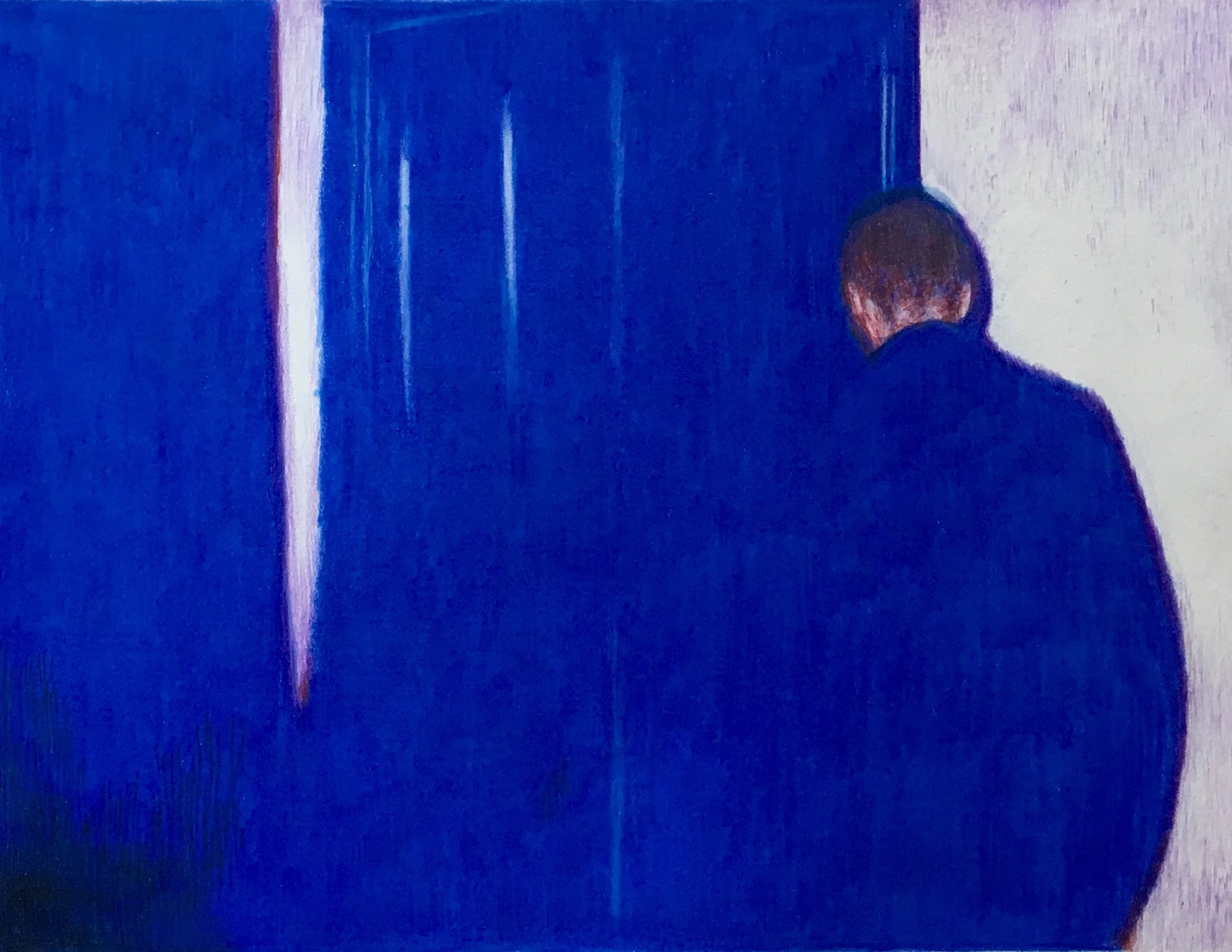 'Leaving' (coloured pencil on paper, 20x26cm)