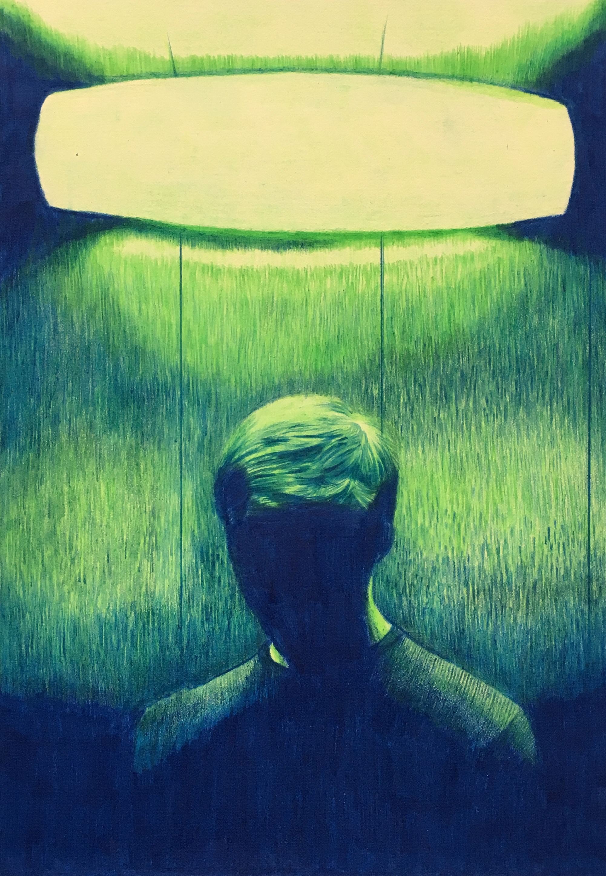 'To the Top Floor' (coloured pencil on paper, 20x26cm)