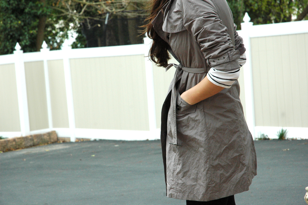 grey trench coat