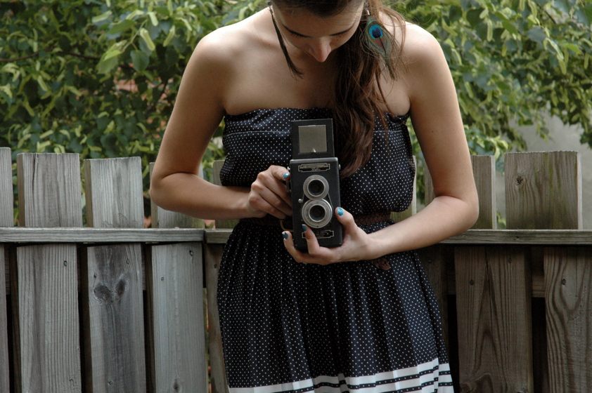 dress and camera