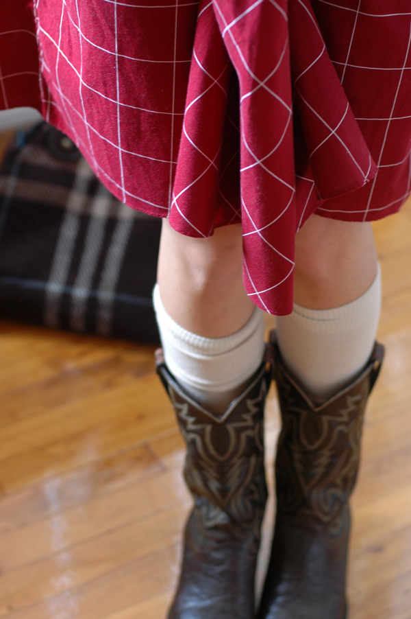 vintage dress cowboy boots fall