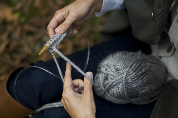 Fine and Feathered Simple Knit Infinity Scarf